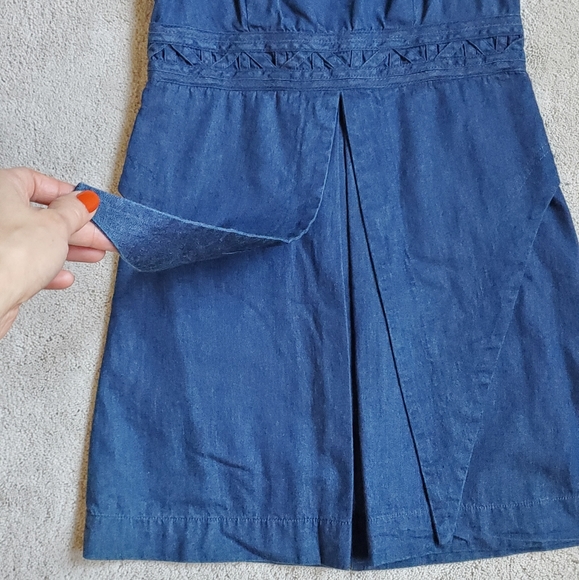 Free People Denim Cutout Mini Dress (Size 0) - Picture 3 of 8